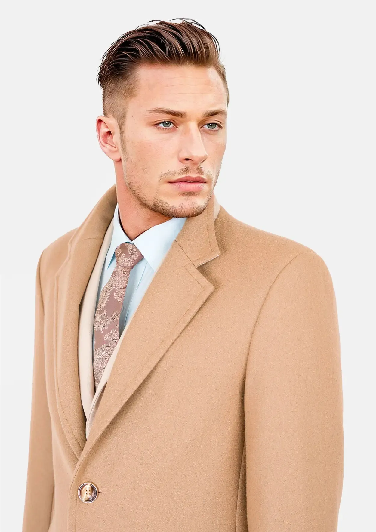 Camel Wool Classic Overcoat