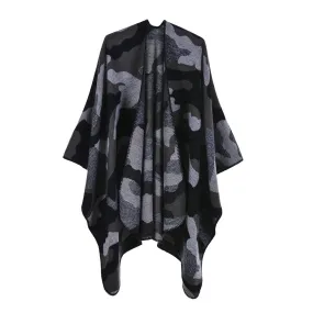 Camouflage shawl in autumn and winter Women's scarf Fashion jacquard warm cloak Large