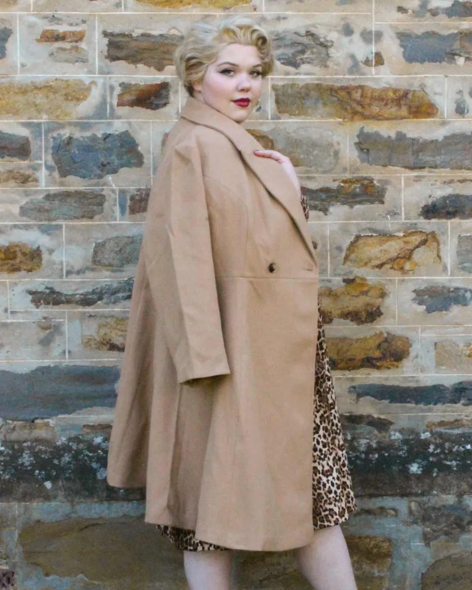 Caramel Fit And Flare Coat