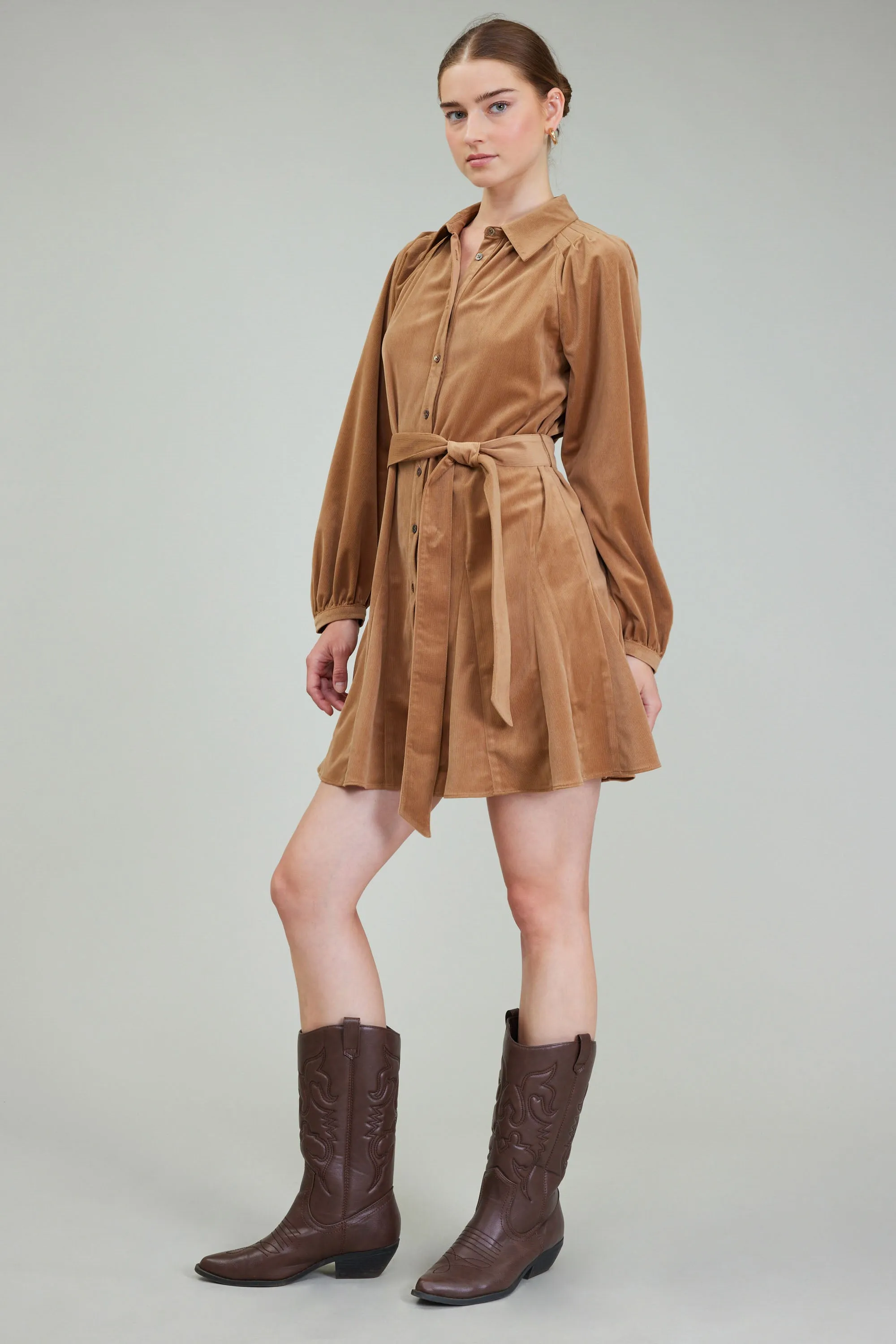 Carmel Corduroy Mini Dress