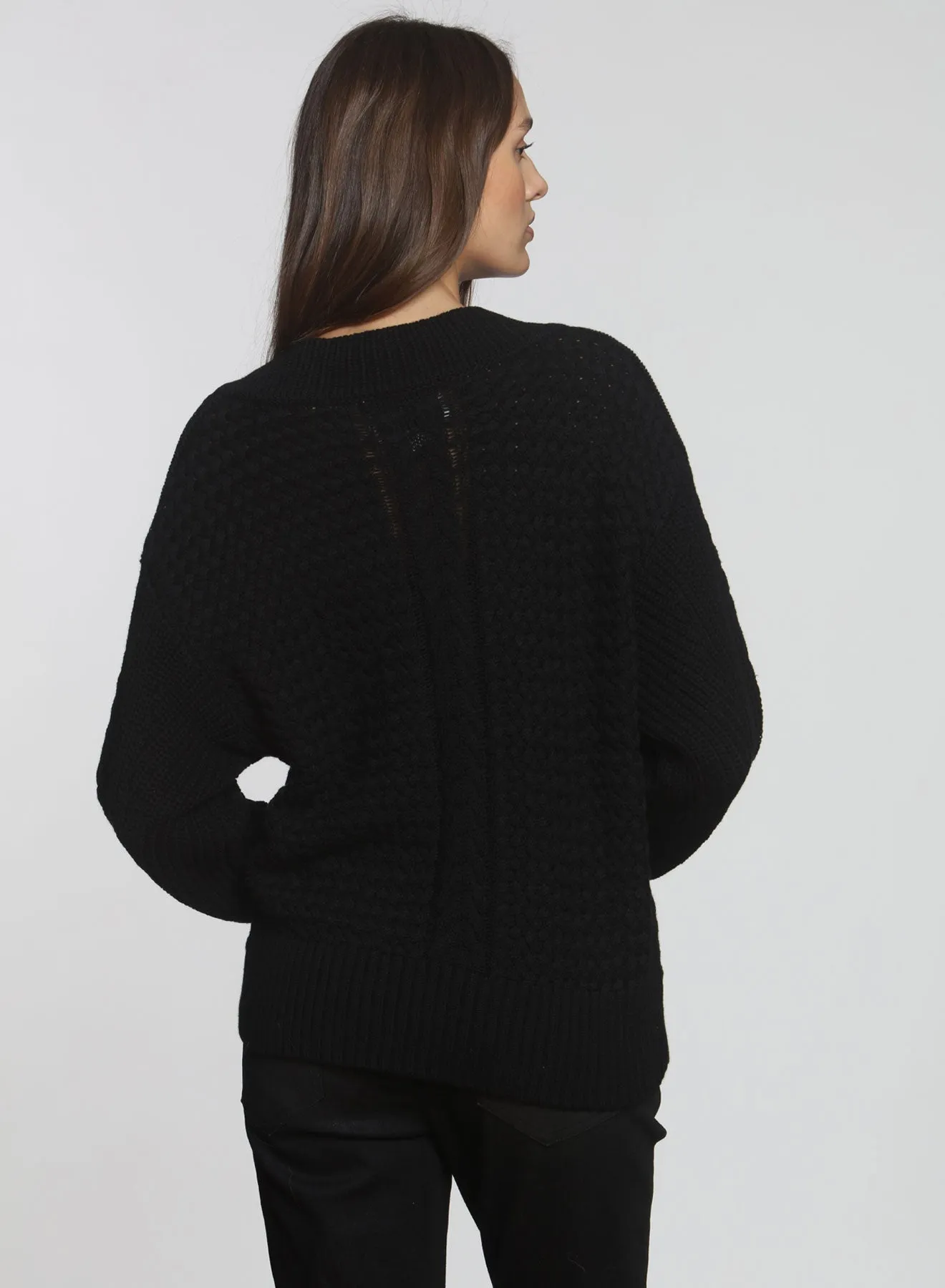 Carol Curve Cardi - Black