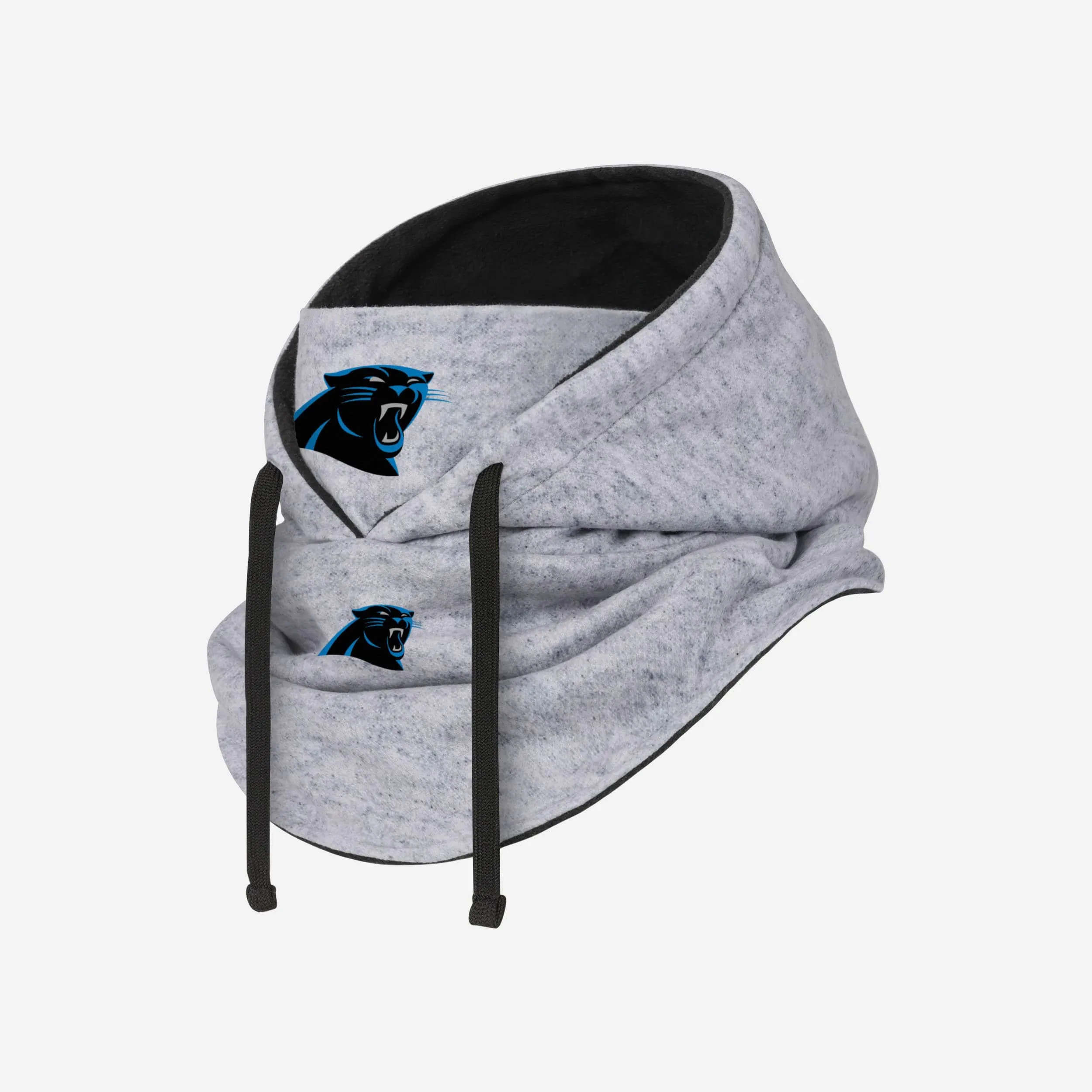 Carolina Panthers Heather Gray Drawstring Hooded Gaiter Scarf