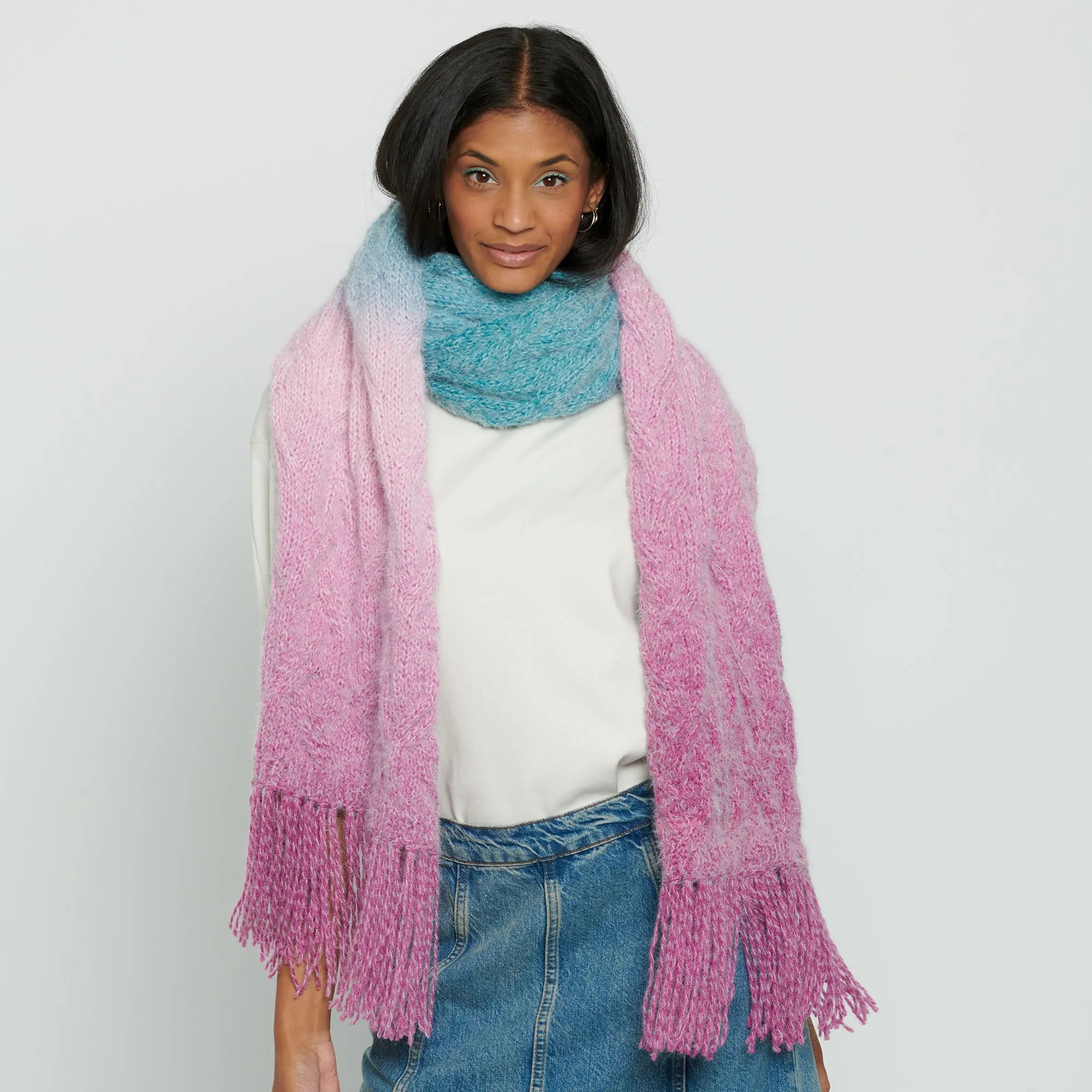 Caron Tuck Cables Big Knit Scarf