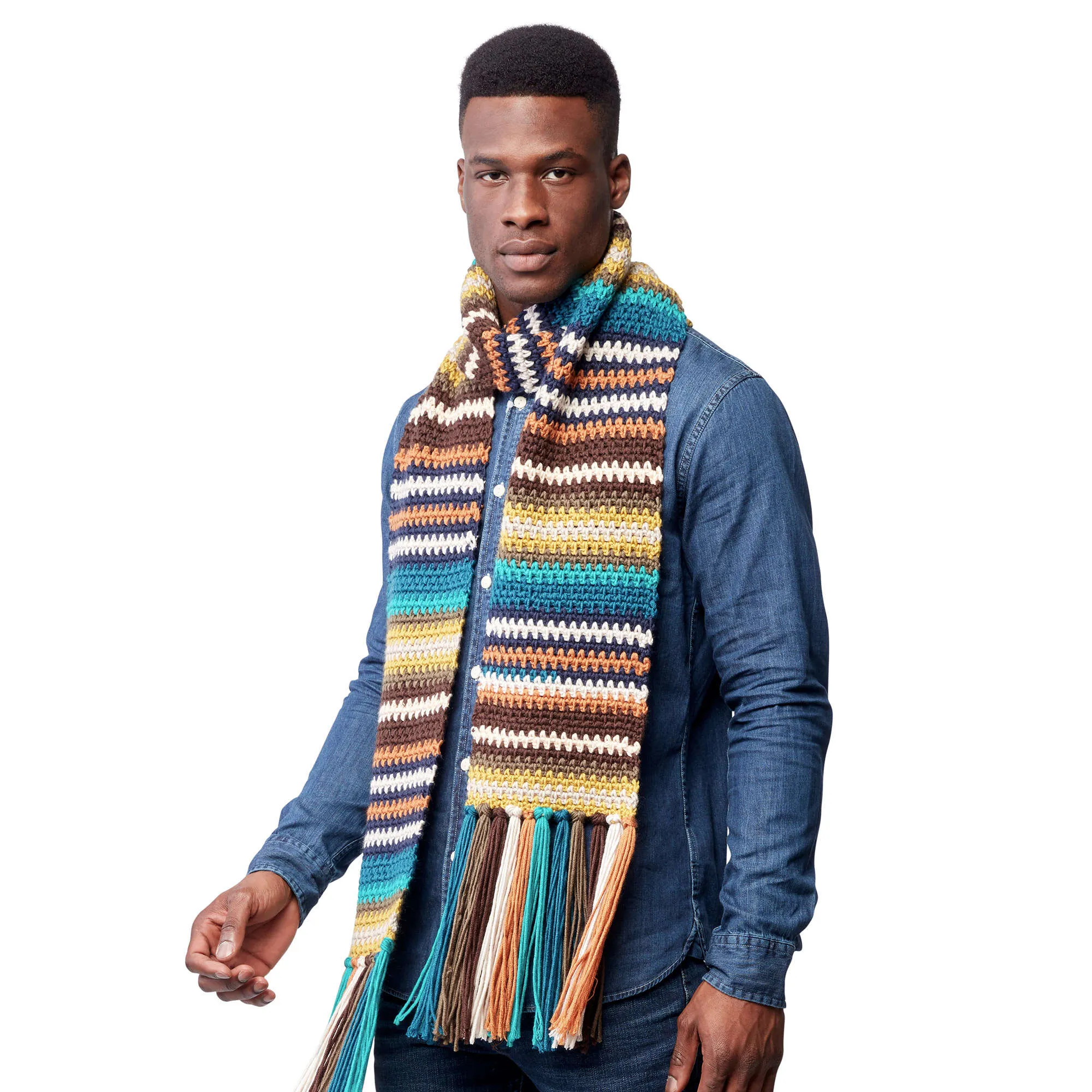 Caron X Pantone Earthy Stripes Knit Scarf