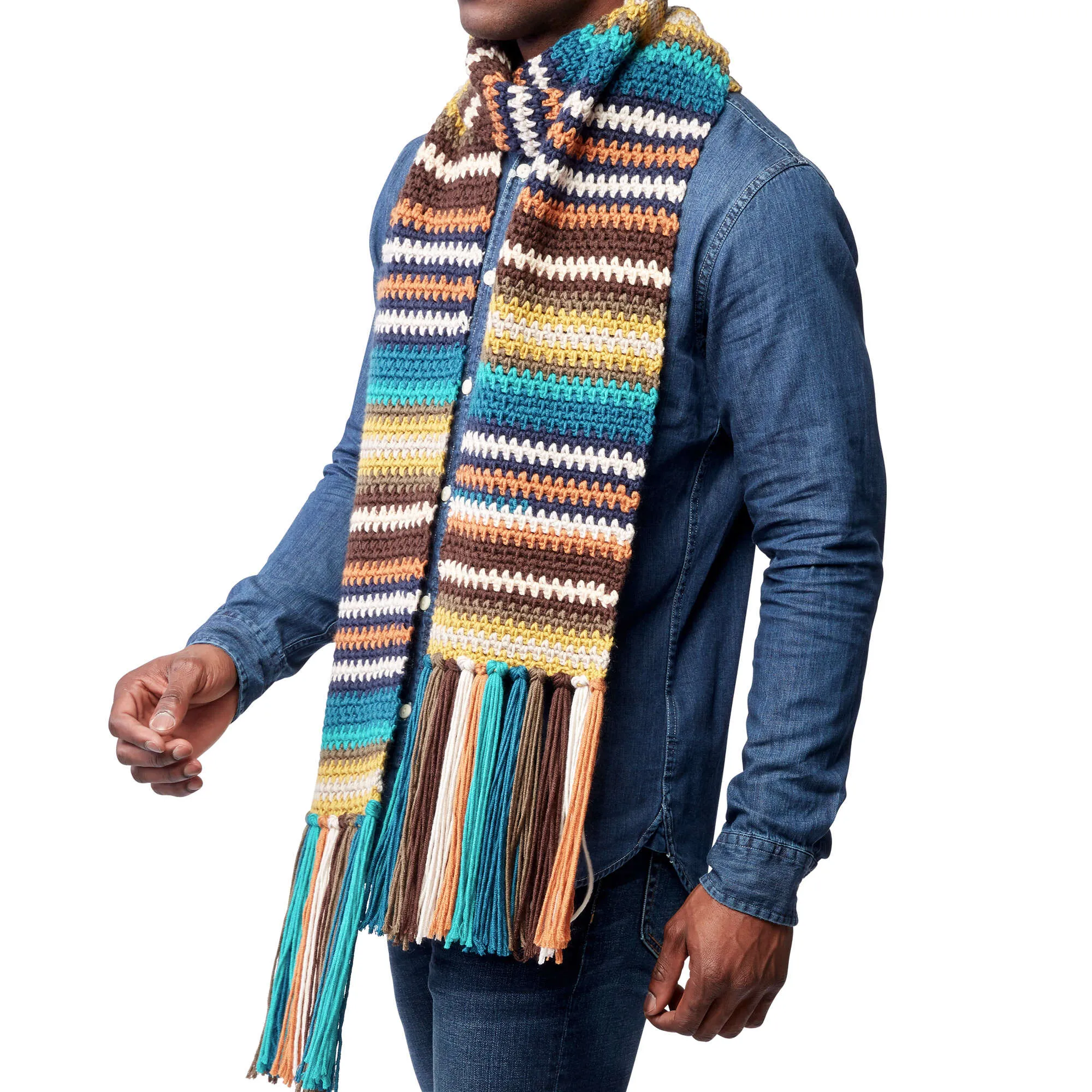 Caron X Pantone Earthy Stripes Knit Scarf