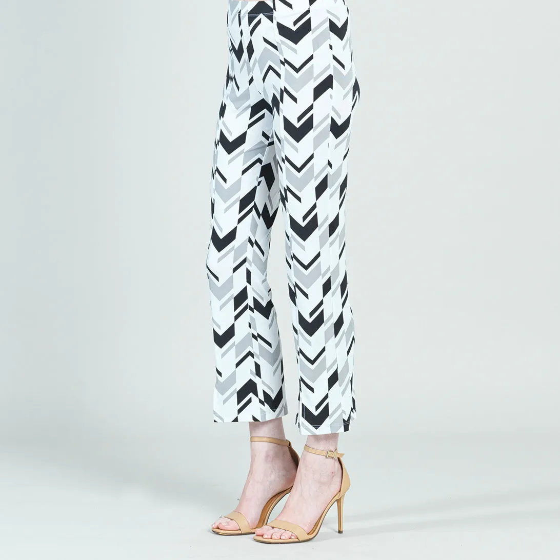 Center Seam Front Slit Ankle Pant - Chevron Stripe - Final Sale!