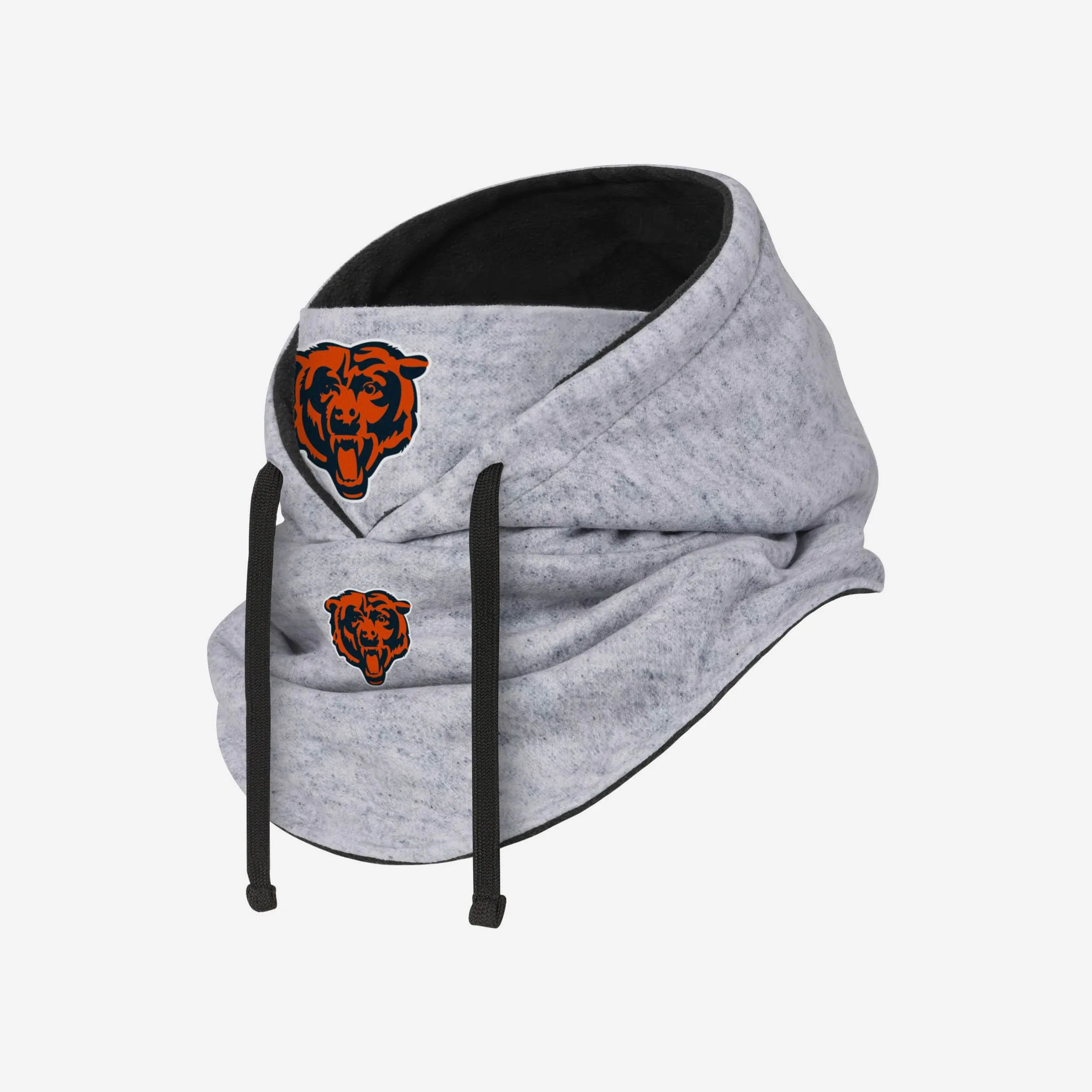 Chicago Bears Heather Gray Drawstring Hooded Gaiter Scarf