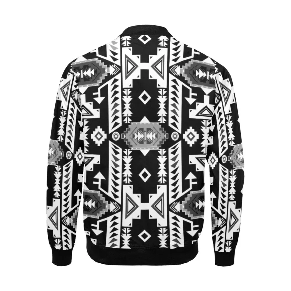 Chiefs Mountain Black and White Bomber Jacket for Men