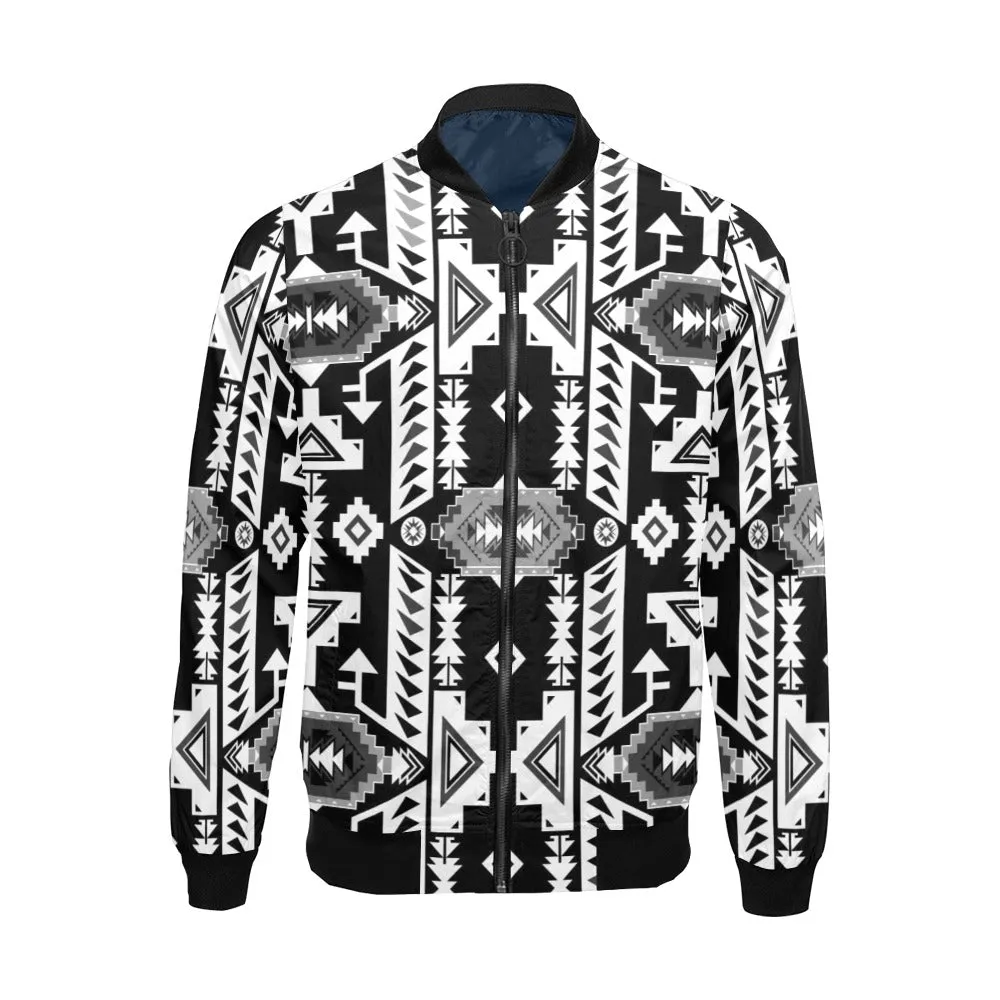 Chiefs Mountain Black and White Bomber Jacket for Men