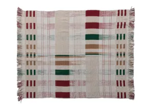 Christmas Plaid Throw with Fringe