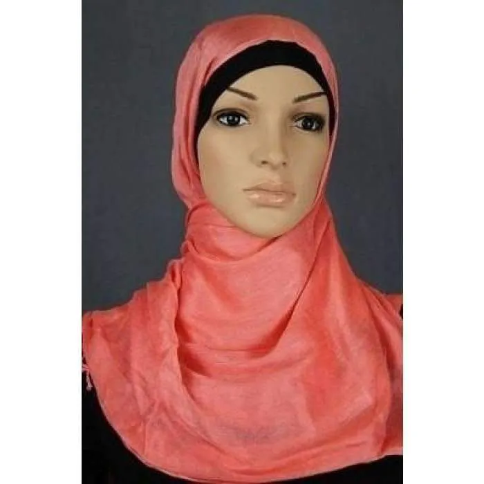 Coral Shawl Fringe Hijab