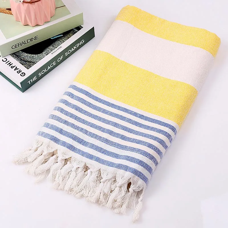 Cotton Large Turkish Pestemal Bath Towel with Tassels Travel Camping Shawl Beach Gym Pool Blanket Surgical Drape Scarf 100x180cm