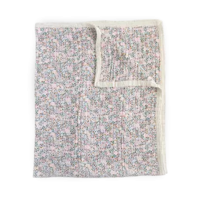 Cotton Muslin Quilted Throw - Pressed Petals