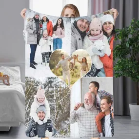 Custom 5 Photos Our Love Forever Ultra-Soft Fleece Blanket