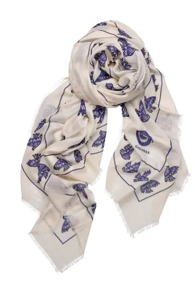 Cyclades Cashmere Blend Scarf Friendship in White SALE