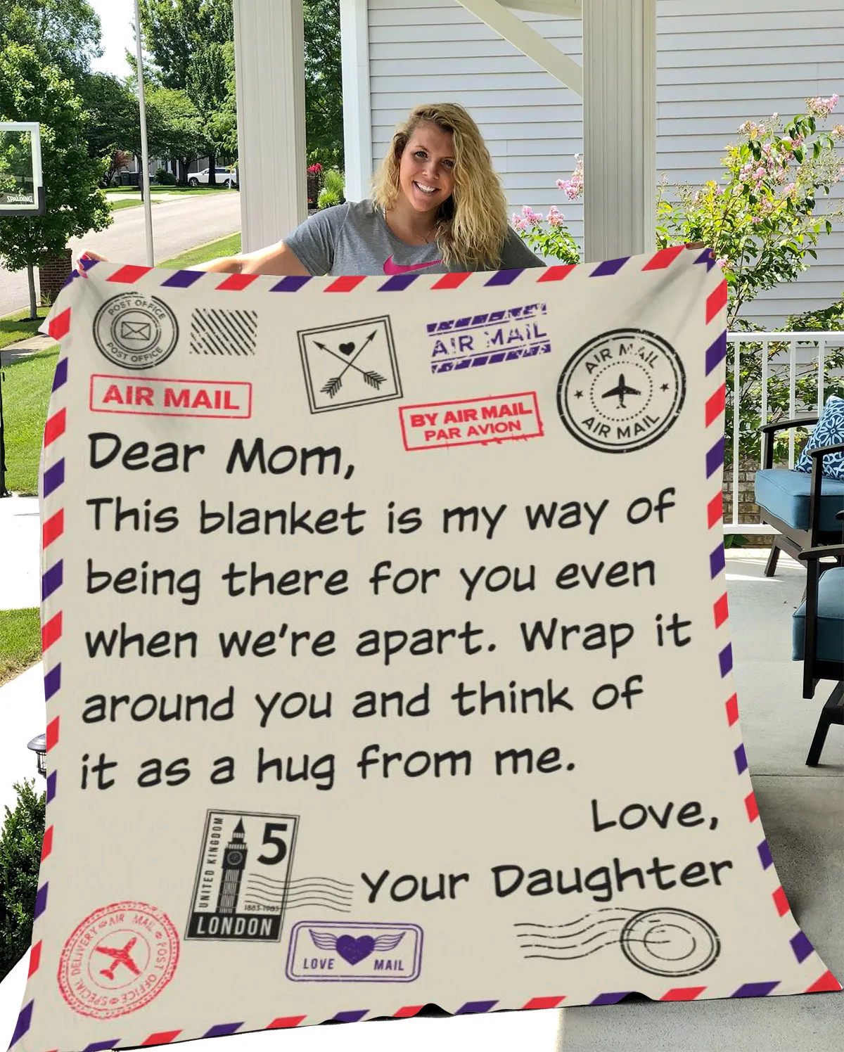 Dear Mom Postal Blanket (50X60)