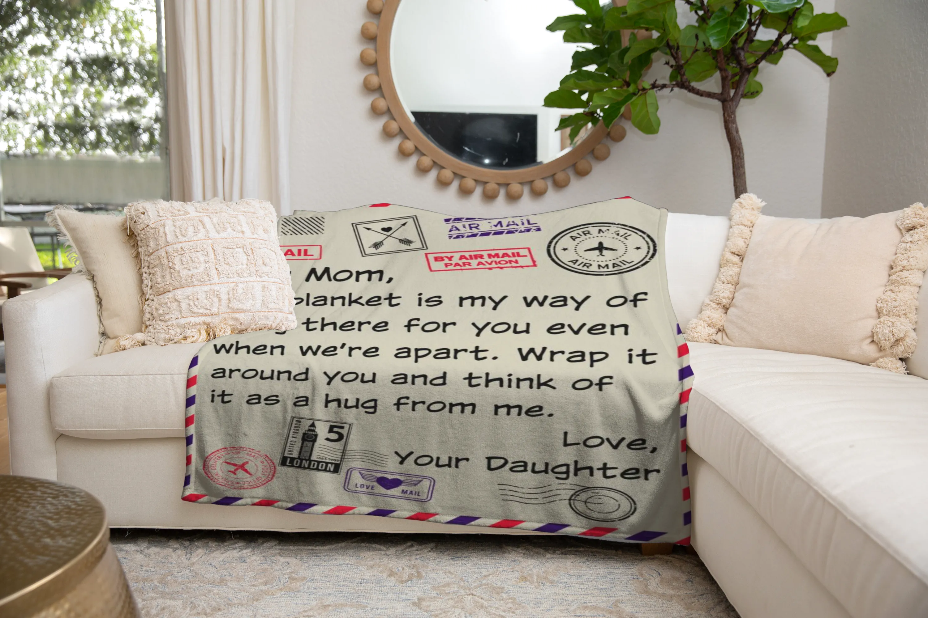 Dear Mom Postal Blanket (50X60)