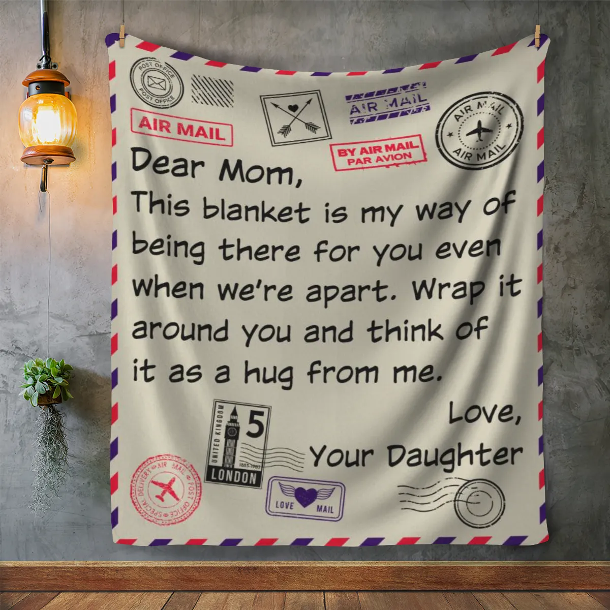 Dear Mom Postal Blanket (50X60)