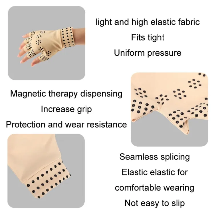 Dispensing Half Finger Non-slip Pressure Gloves Joint Training Sports Gloves, Free Size(Black Black Dots)