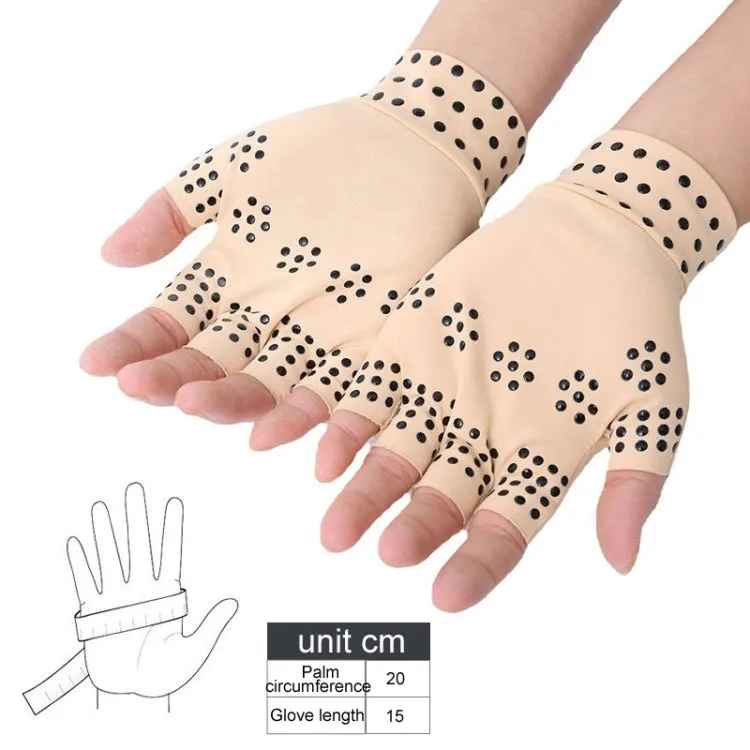 Dispensing Half Finger Non-slip Pressure Gloves Joint Training Sports Gloves, Free Size(Black Black Dots)