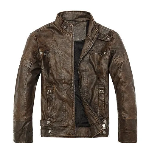 Elegant Biker Leather Bomber Jackets