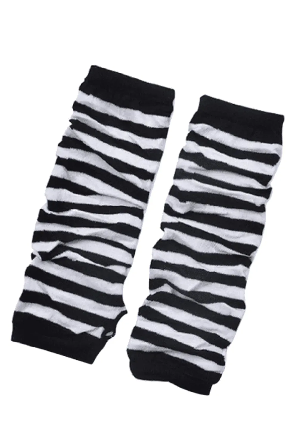 Emo Striped Arm Warmers [Black/White]