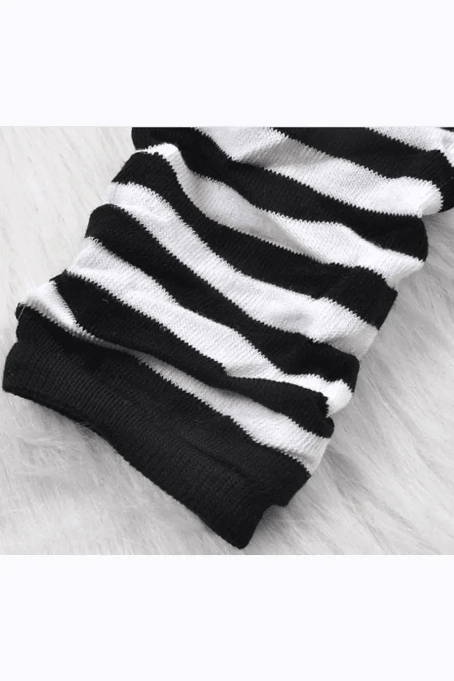 Emo Striped Arm Warmers [Black/White]