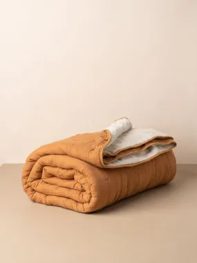 Enes Quilted Bed Cover | Terracotta