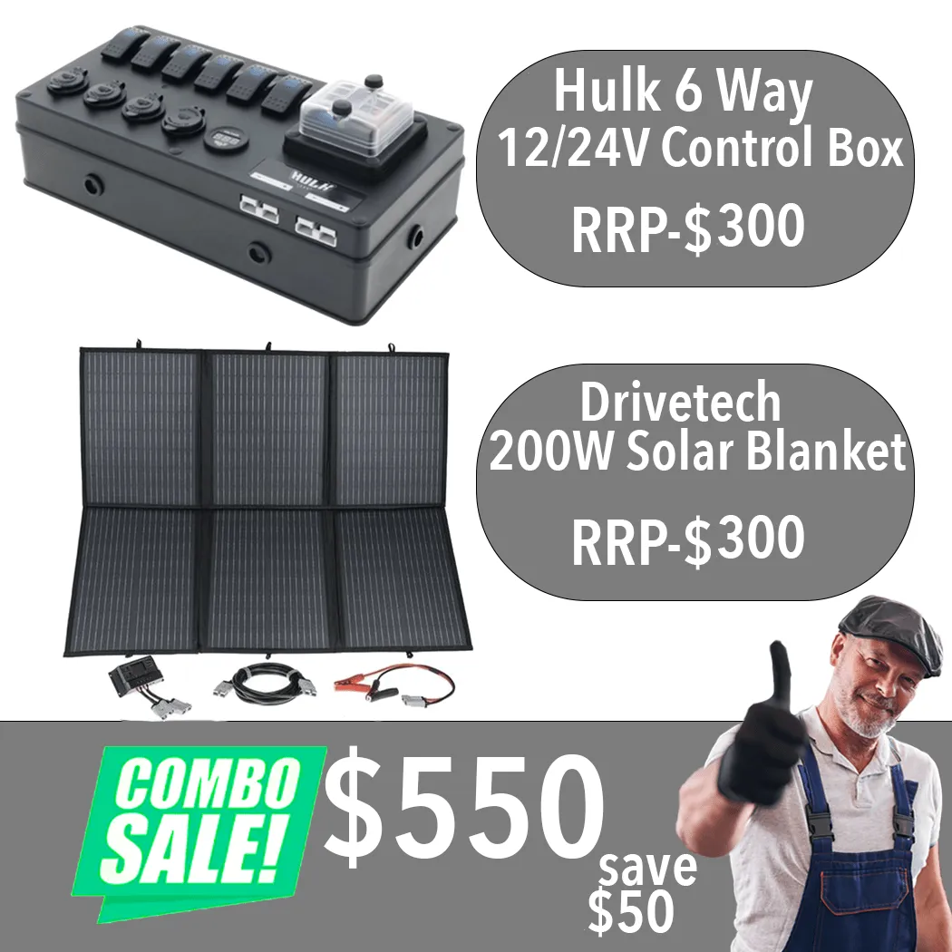 EOFYS Hulk 6 Way Control Box   Drive Tech 200W Solar Blanket