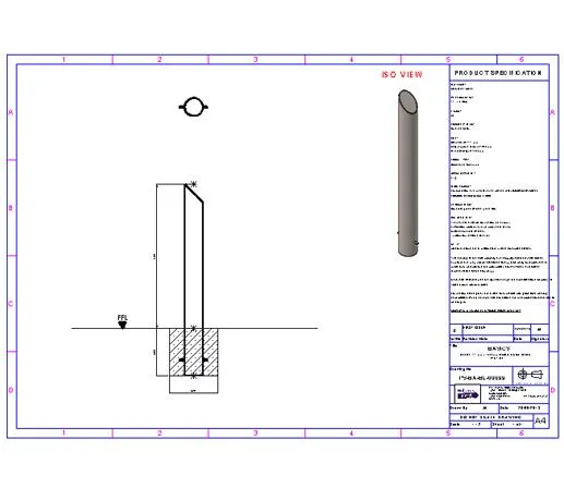 Essentials 304 Stainless Steel Mitre Top Bollard