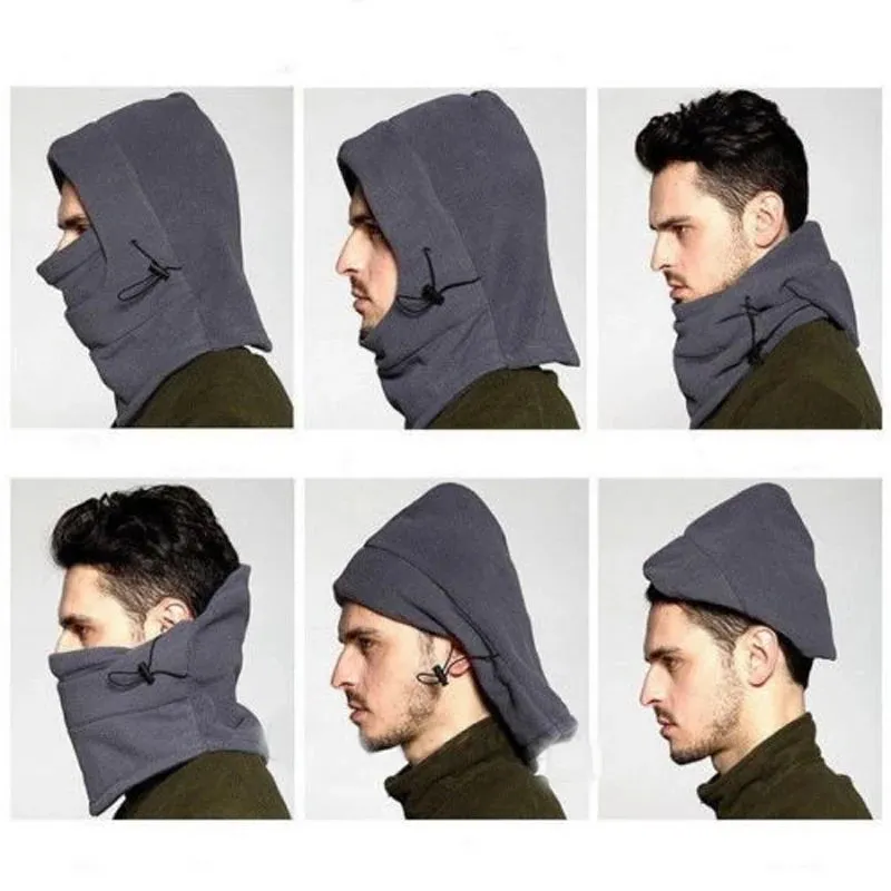 Fashion Winter Thermal Fleece Hat Winter Men Women Hats Hood Bike Windproof Face Balaclava Hat Neck Warmer Hiking Scarves Hats