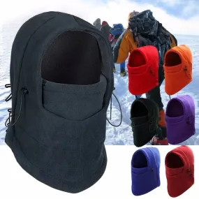 Fashion Winter Thermal Fleece Hat Winter Men Women Hats Hood Bike Windproof Face Balaclava Hat Neck Warmer Hiking Scarves Hats