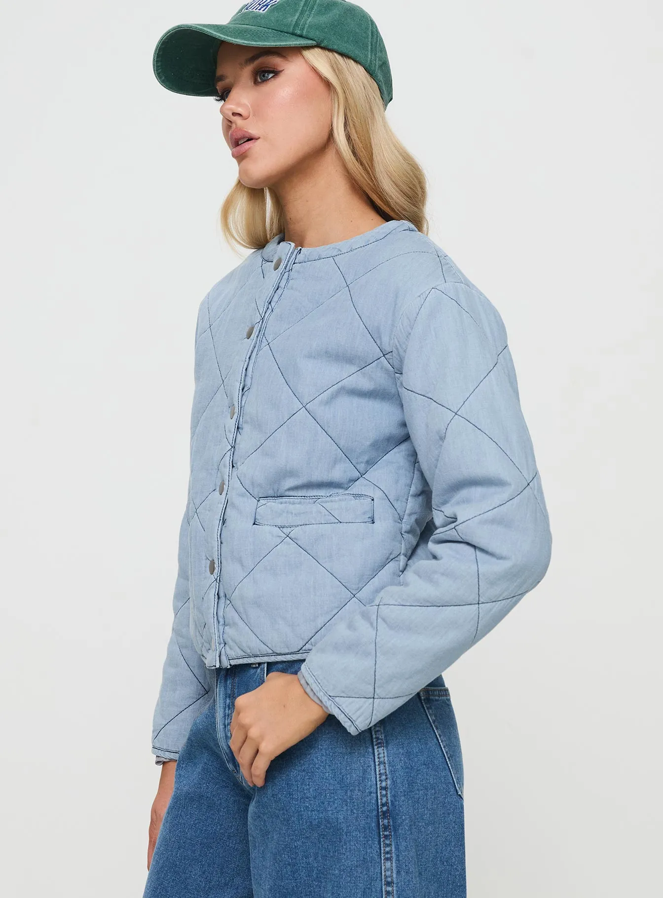 Fashionkova Premonitions Quilted Jacket Blue