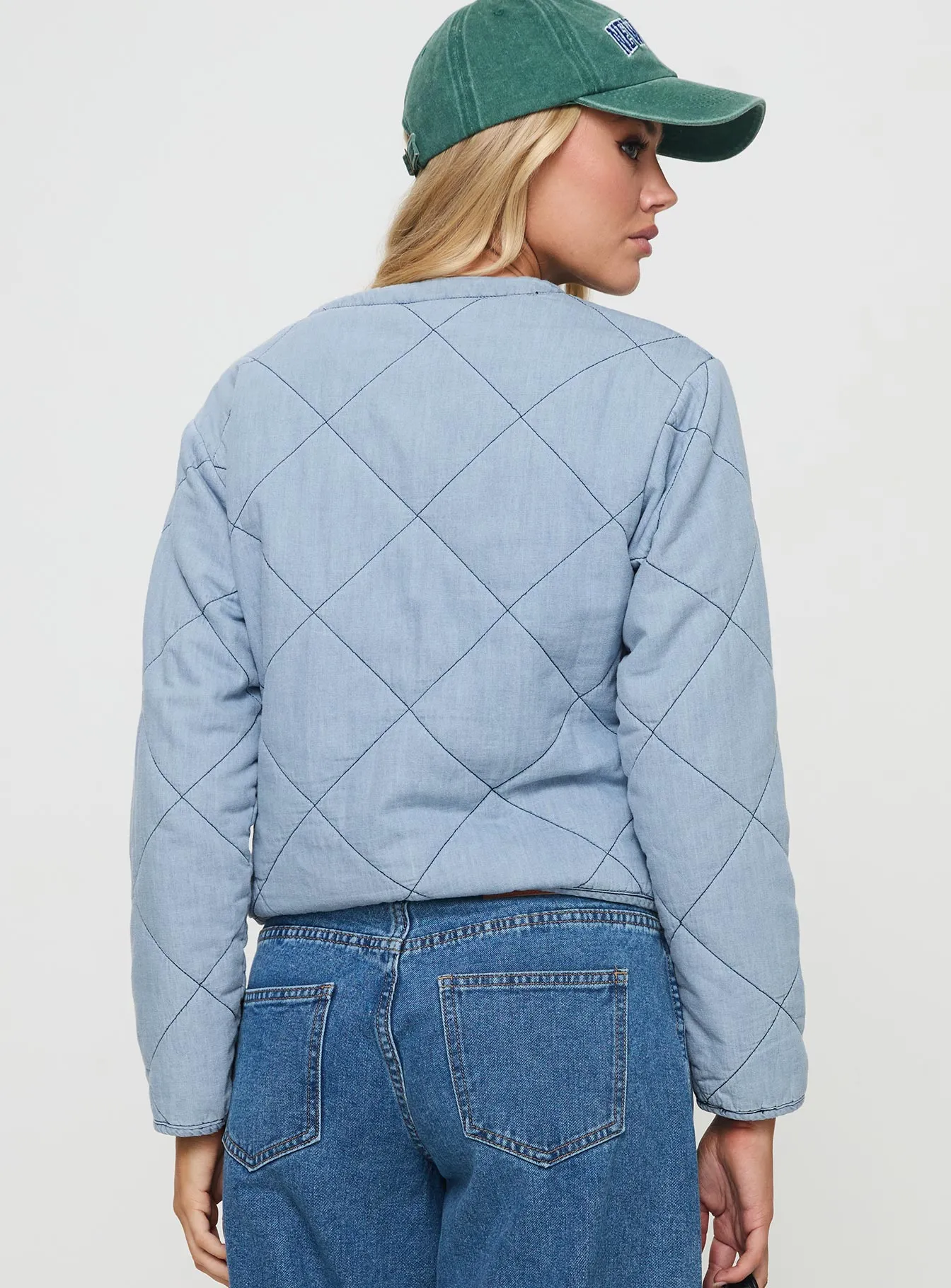 Fashionkova Premonitions Quilted Jacket Blue