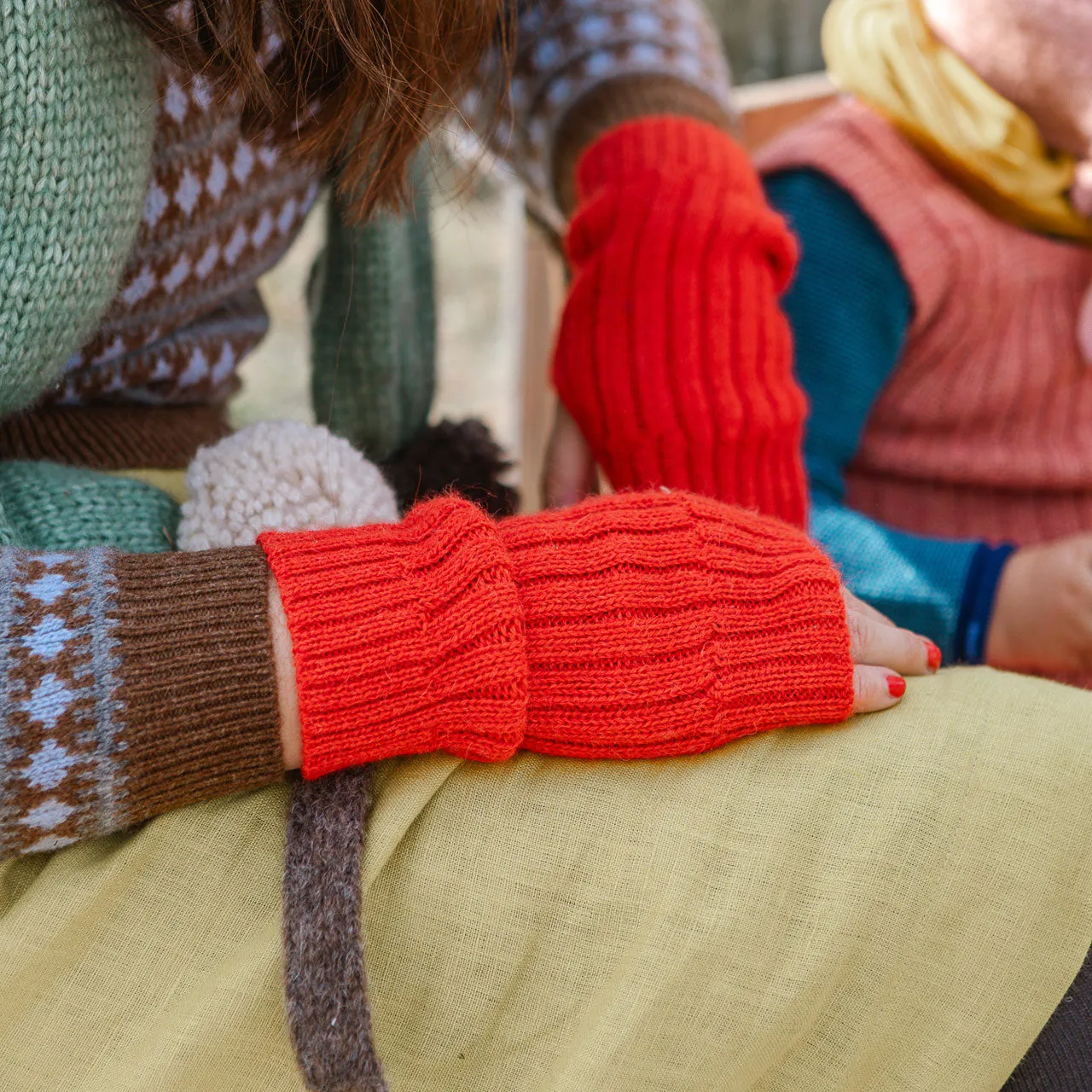 Fingerless Mits - Alpaca Rib (Adults)