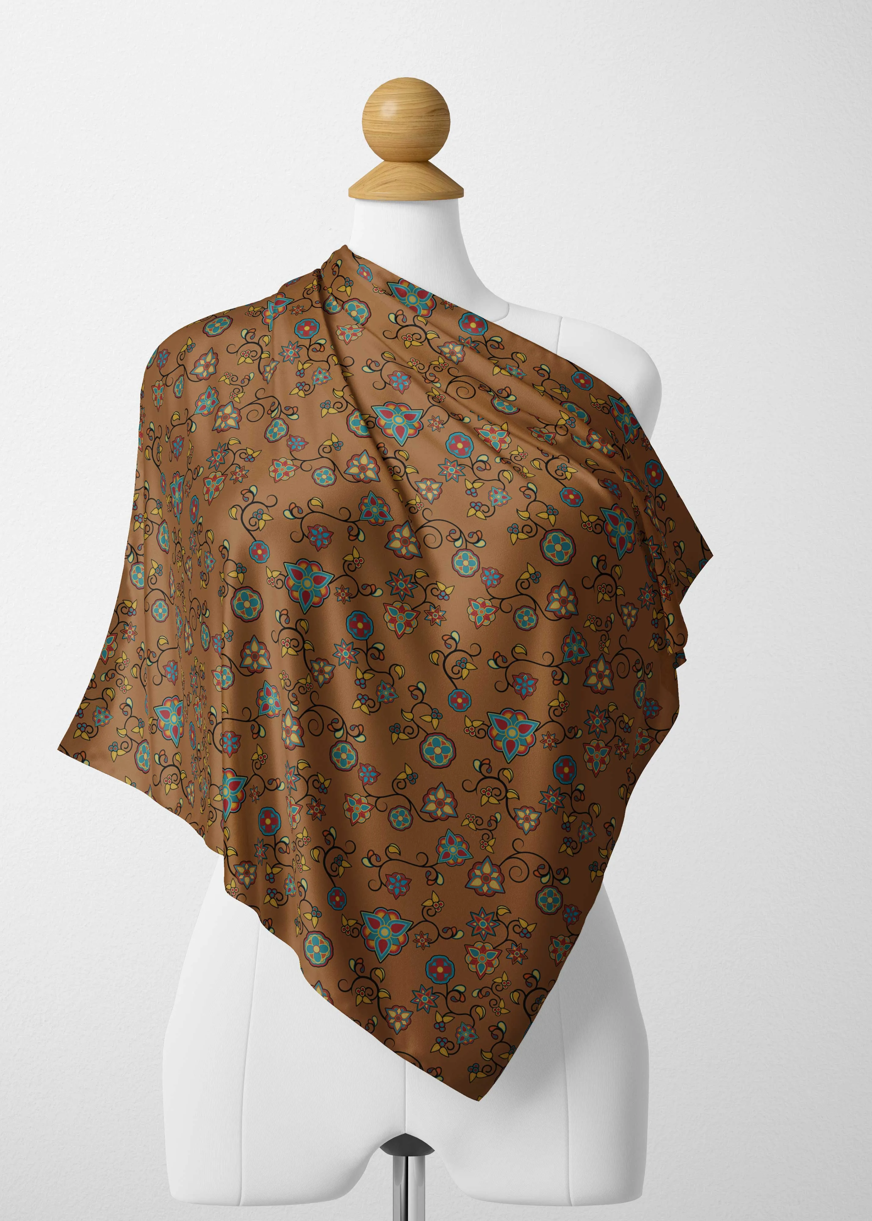 Fire Bloom Light Satin Shawl