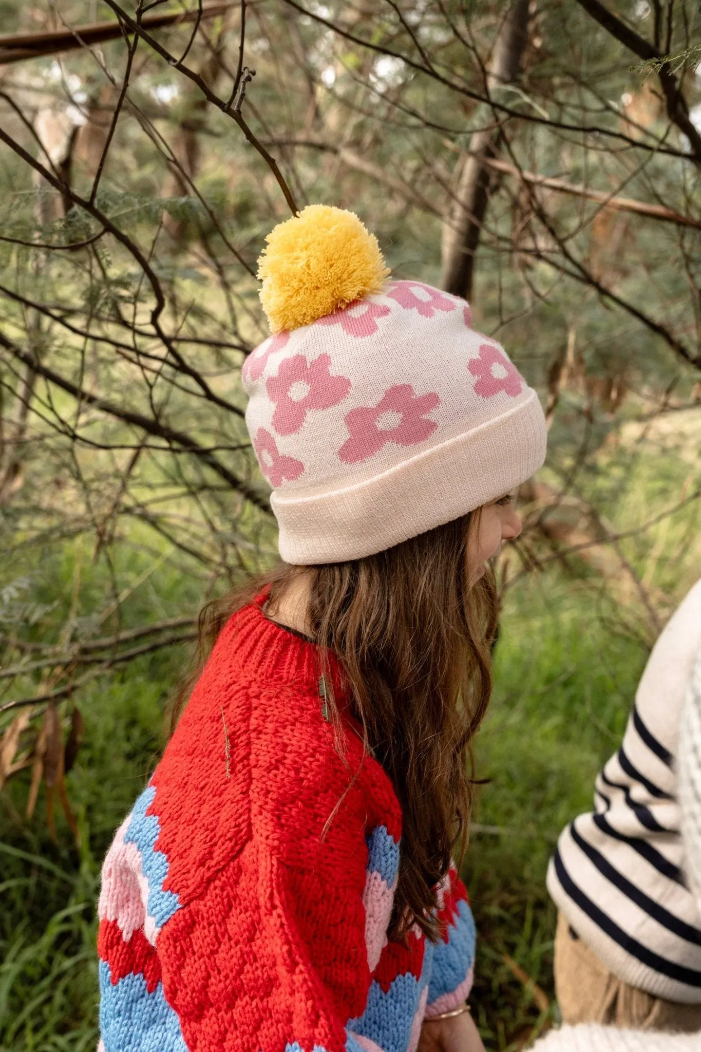 Flower Power Merino Beanie Pink