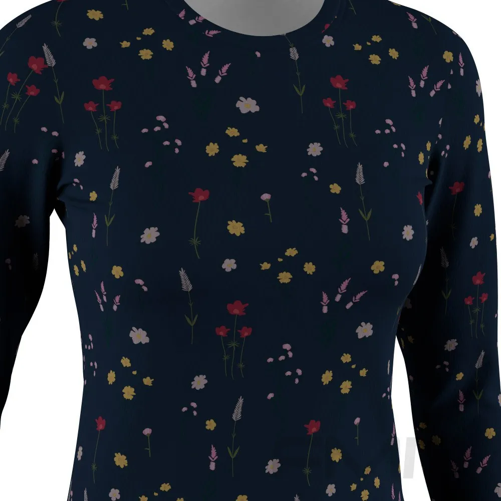 FMR Women's Floral Print Long Sleeve Running Shirt