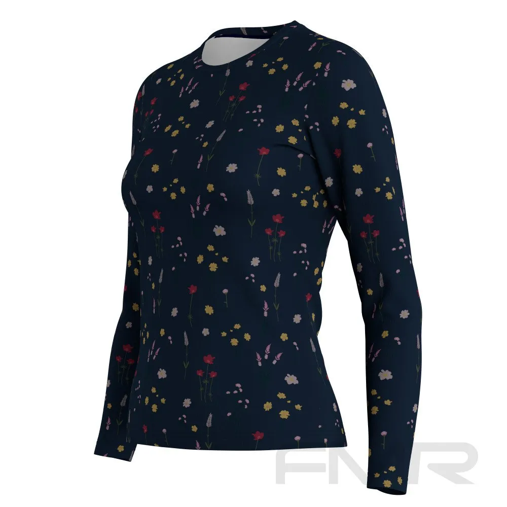 FMR Women's Floral Print Long Sleeve Running Shirt