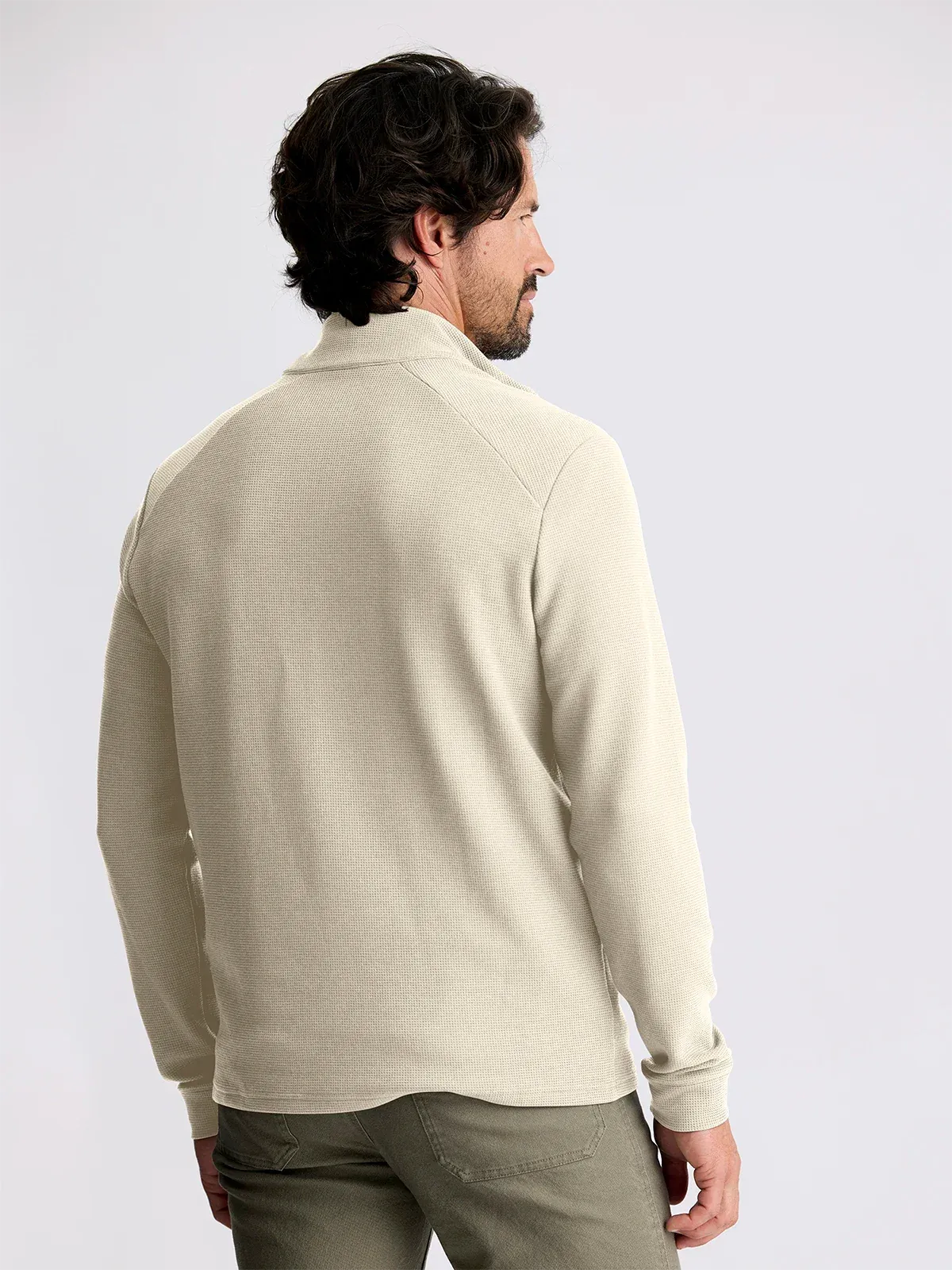 Free Fly Men's Waffle Quarter Zip in Sandstone