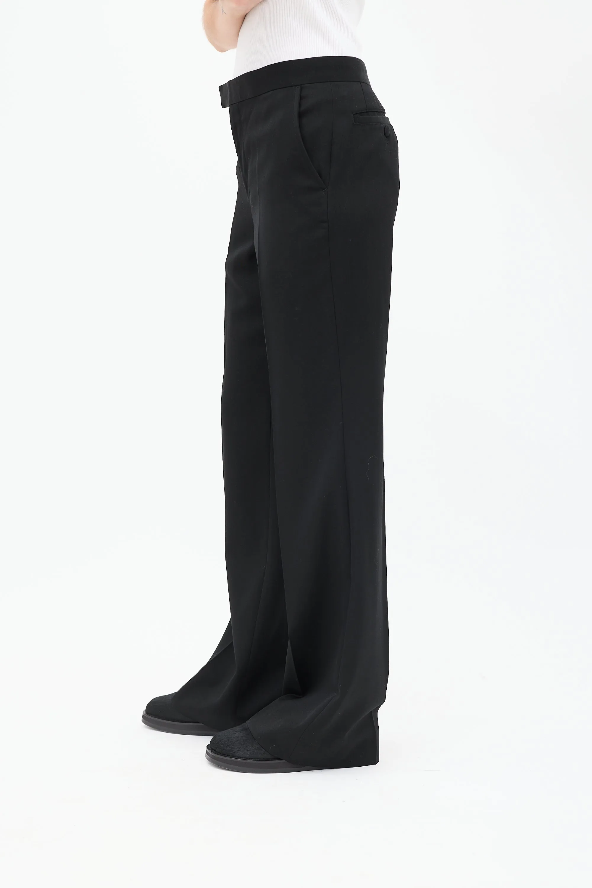 FW 2015 Black Wool Flared Trouser