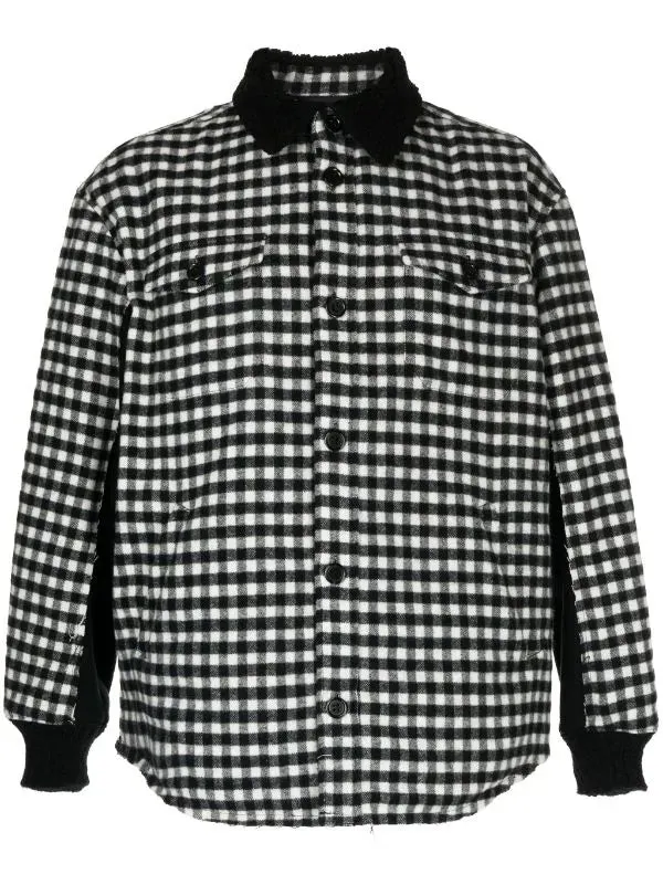 Gingham-Check Flannel Shirt Jacket