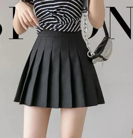 Girlary Women Jk Sexy Pleated Skirt Fashion High Waist White Mini Skirt Elegant Preppy Style Female A-Line Dance Skirt Summer New