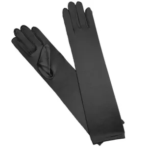 Gloves-Long Satin Black