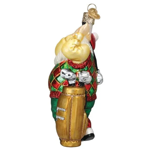 Golfing Santa Ornament