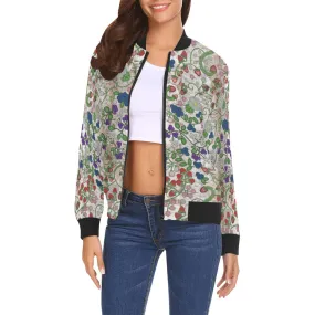 Grandmother Stories Br Bark All Over Print Bomber Jacket for Women