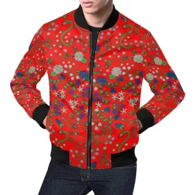 Grandmother Stories Fire All Over Print Bomber Jacket for Men