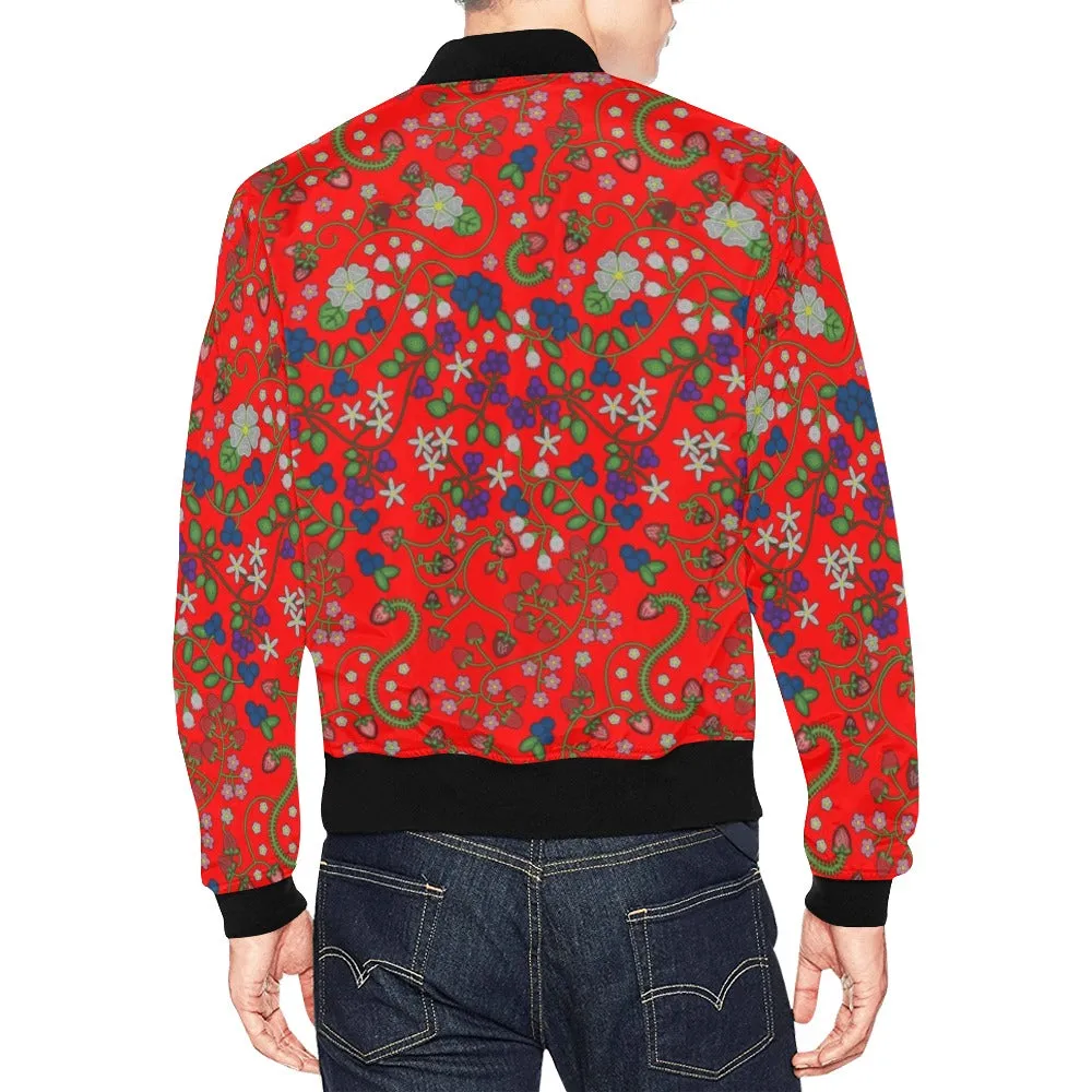 Grandmother Stories Fire All Over Print Bomber Jacket for Men