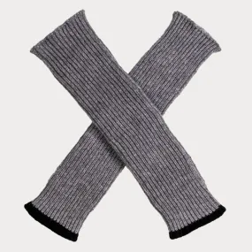 Grey and Black Cashmere Arm Warmers