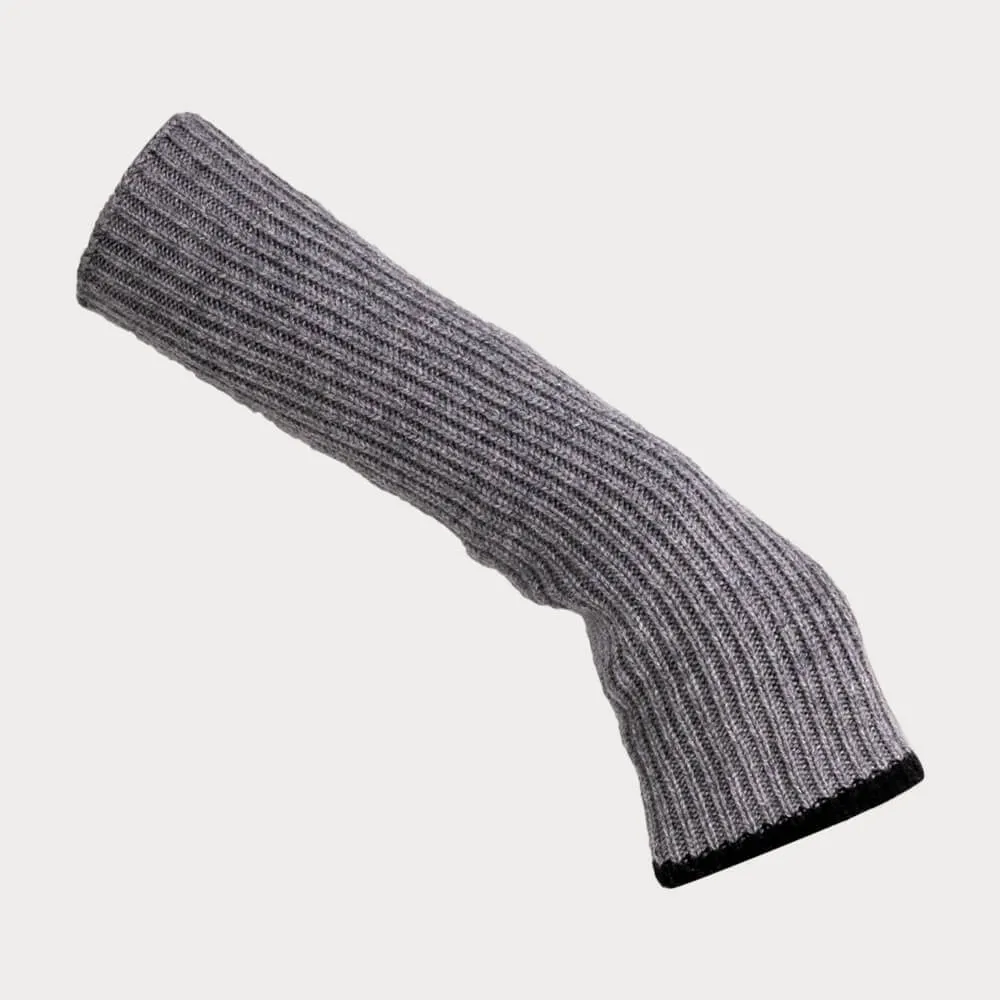 Grey and Black Cashmere Arm Warmers